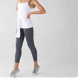 Lululemon Zone In Crop Dark Slate seamless leggings grey tights compression